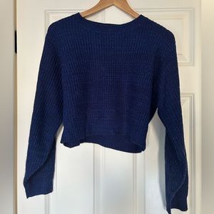 Alain Navy Cropped Sweater